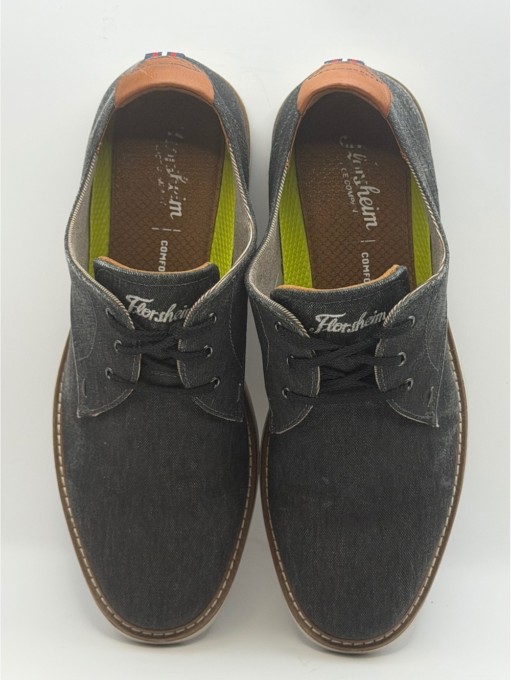 Florsheim Vibe Black Canvas Plain Toe Oxford Casual Dress Shoes Men's Size 8 M - Picture 10 of 14